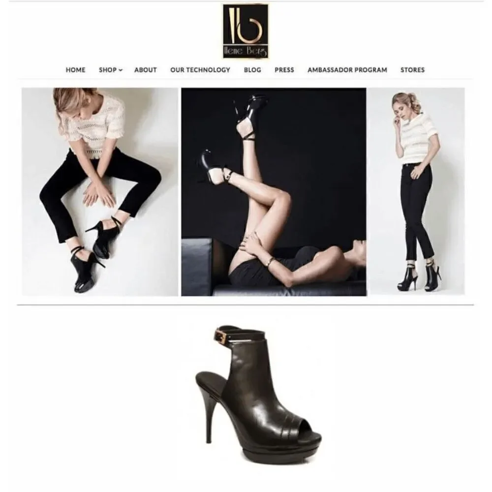 ILENE BERG Samara Black Leather Booties Comfortable High Heels SIZE 8 NEW IN BOX
